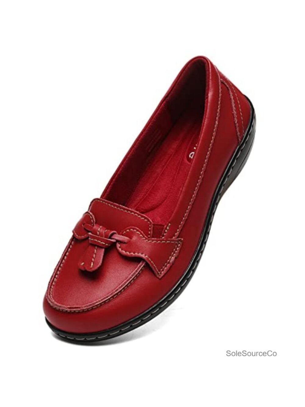 Genuine Leather Tassel Loafers Slip-On Comfort Dress Shoes Work Office Flats